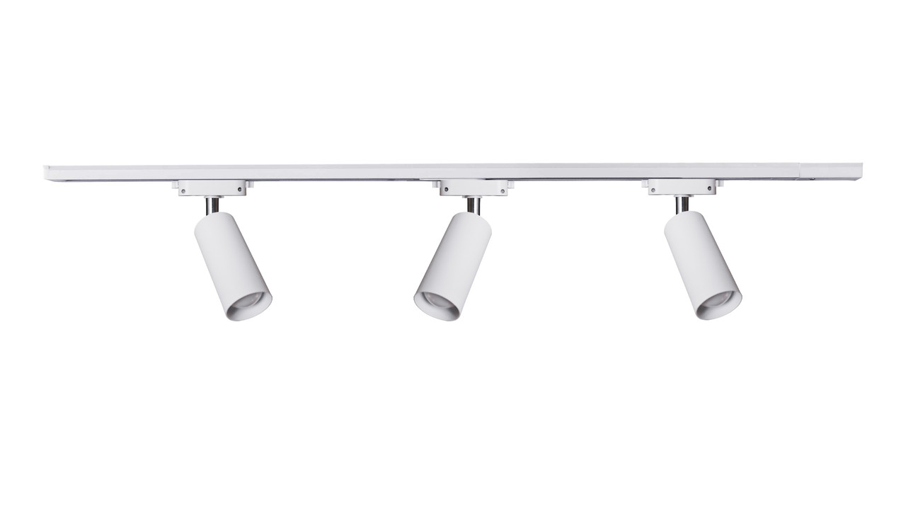 Светильник трековый MSK Electric Tube на три плафона под лампу Е-27 на шинопроводе 1м NT 1105-3 WH