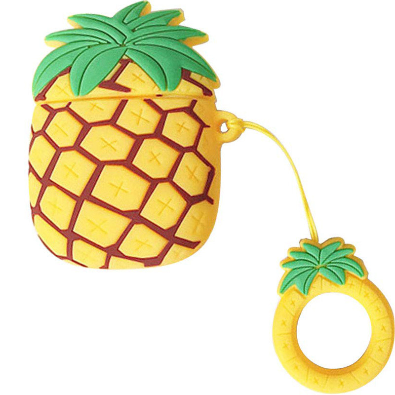 Силіконовий футляр Epik Smile Fruits series для навушників AirPods 1/2 + кільце Pineapple 748532