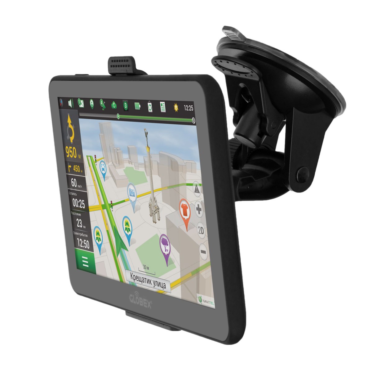 GPS навігатор GLOBEX GE711 ОЗУ 256 МБ Чорний (sv_10011)