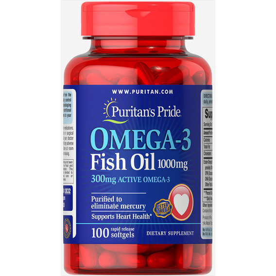 Омега 3 Puritan's Pride Omega-3 Fish Oil 1000 mg 100 Softgels