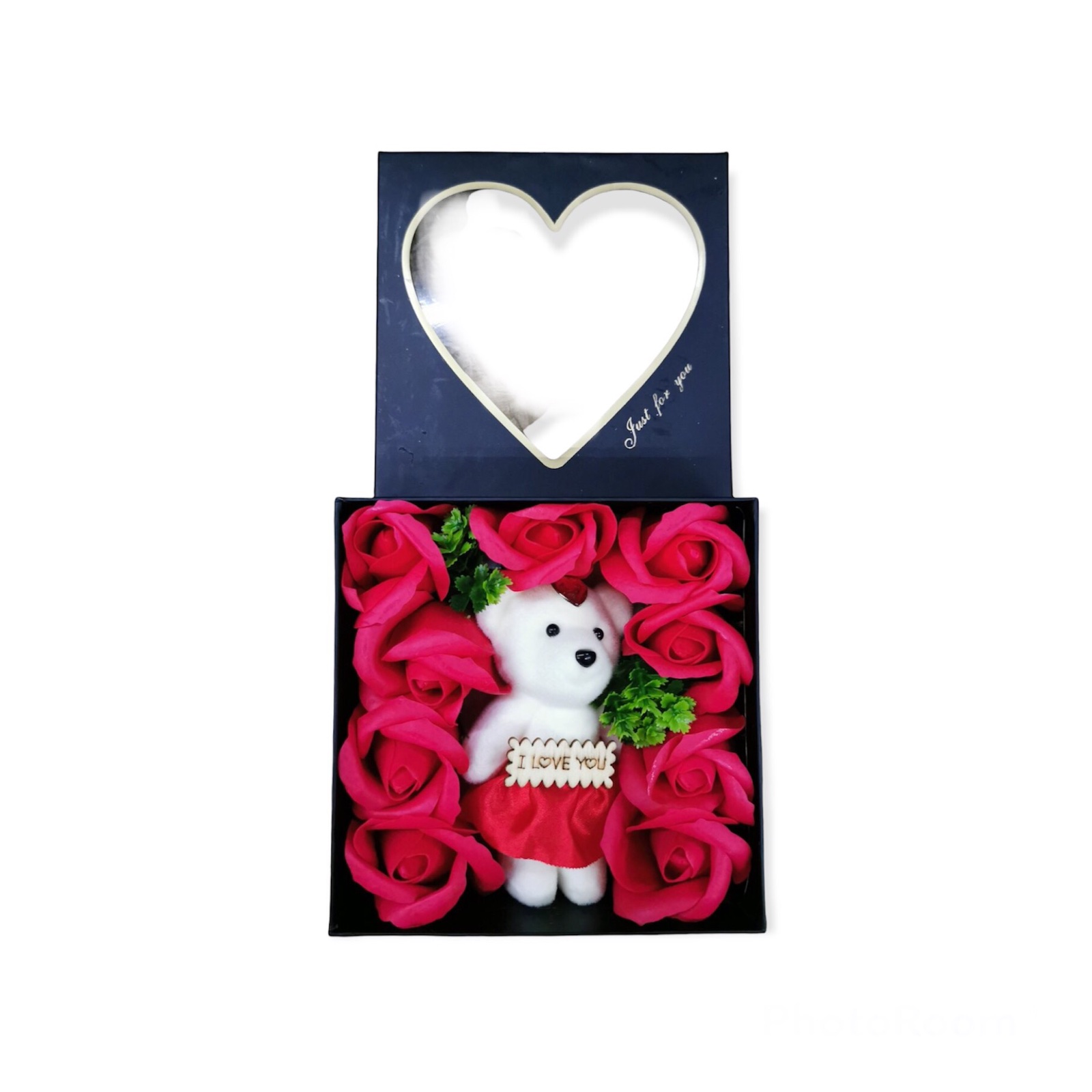Подарунковий набір UKC Мило з троянд у вигляді ведмедика в коробці 4482