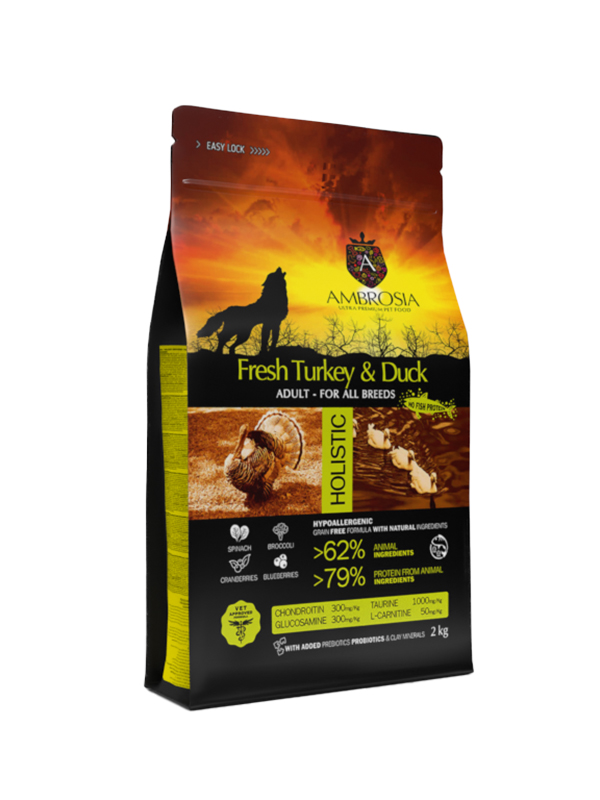 Корм для собак Ambrosia Grain free dog adult Fresh Turkey and Duck 2 кг