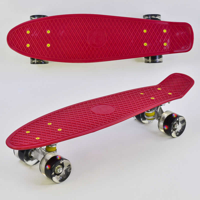 Скейт Пенни борд Best Board со светящимися PU колёсами Red (74194)