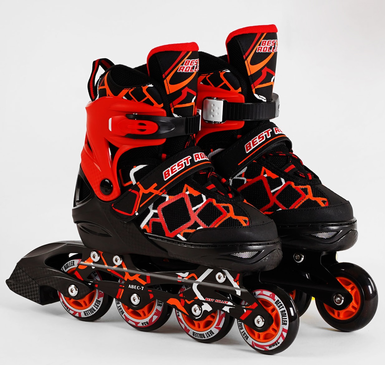 Роликові ковзани PU колеса, що світяться в коробці Best Roller 35-38 Red/Black (116488)