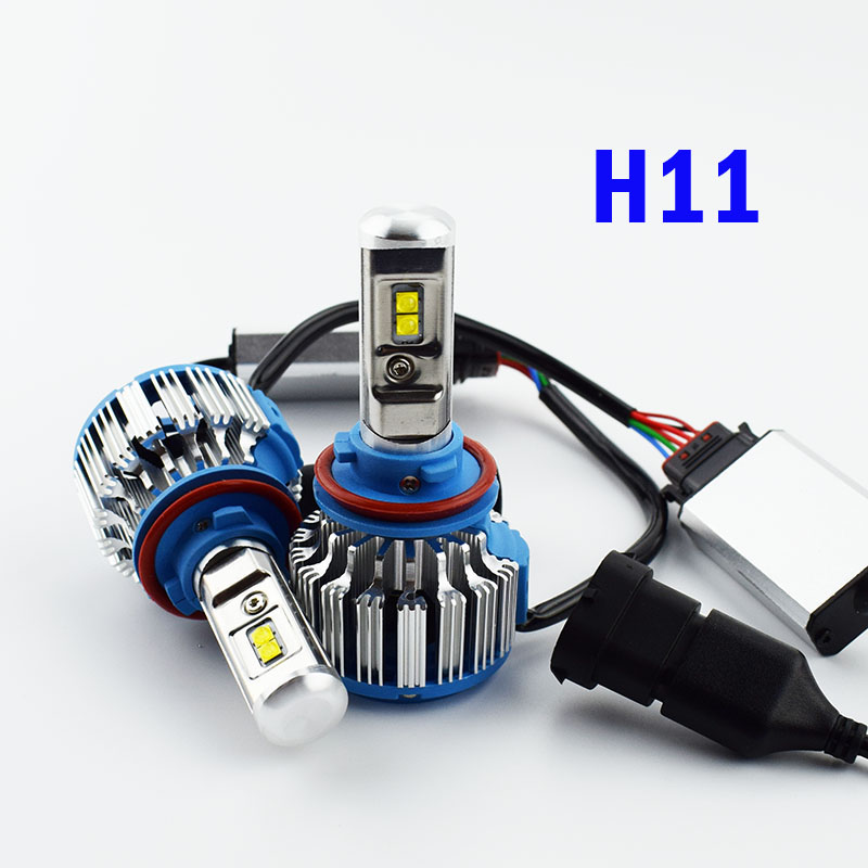 Комплект LED ламп TurboLed T1 H11 6000K 50W 12/24v CanBus с активным охлаждением