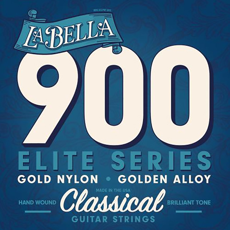 Струни для класичної гітари La Bella 900 Elite Gold Nylon Polished Golden Alloy