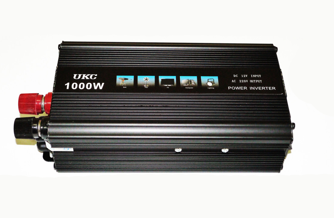 Інвертор перетворювач напруги UKC 12-220V 1000W Чорний (hub_np2_1122)