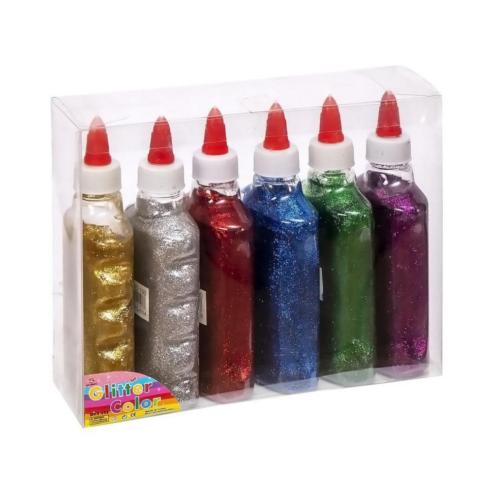 Клей с блестками COLOR-IT 190SP баночки 190мл 6цветов