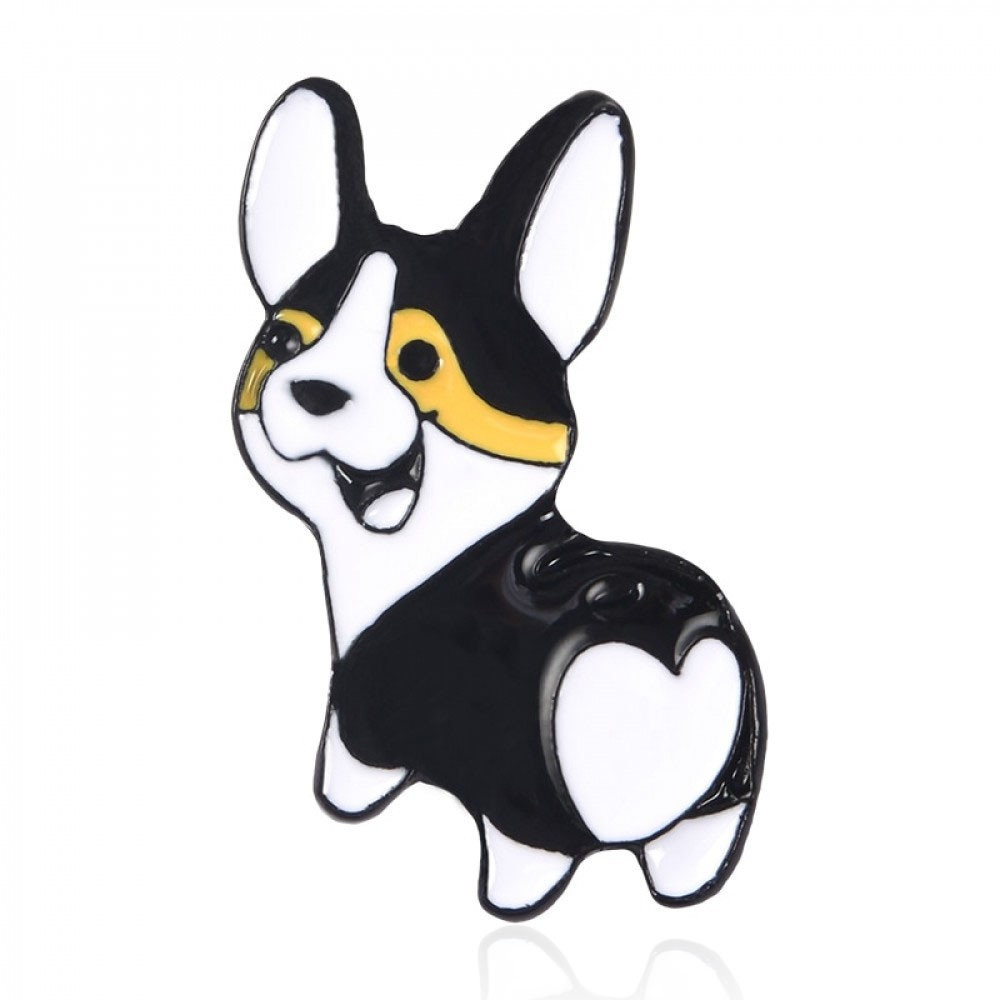 Значок BROCHE Корги чёрный BRGV112525
