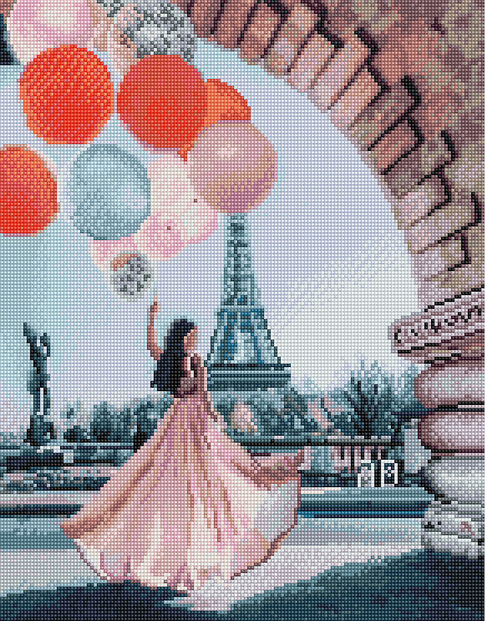 Алмазна мозаїка BrushMe Париж у кулях 40х50 см GF4053