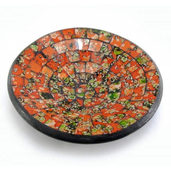 Страва теракотова з мозаїкою (d-15 h-3 см) Помаранчева 30262