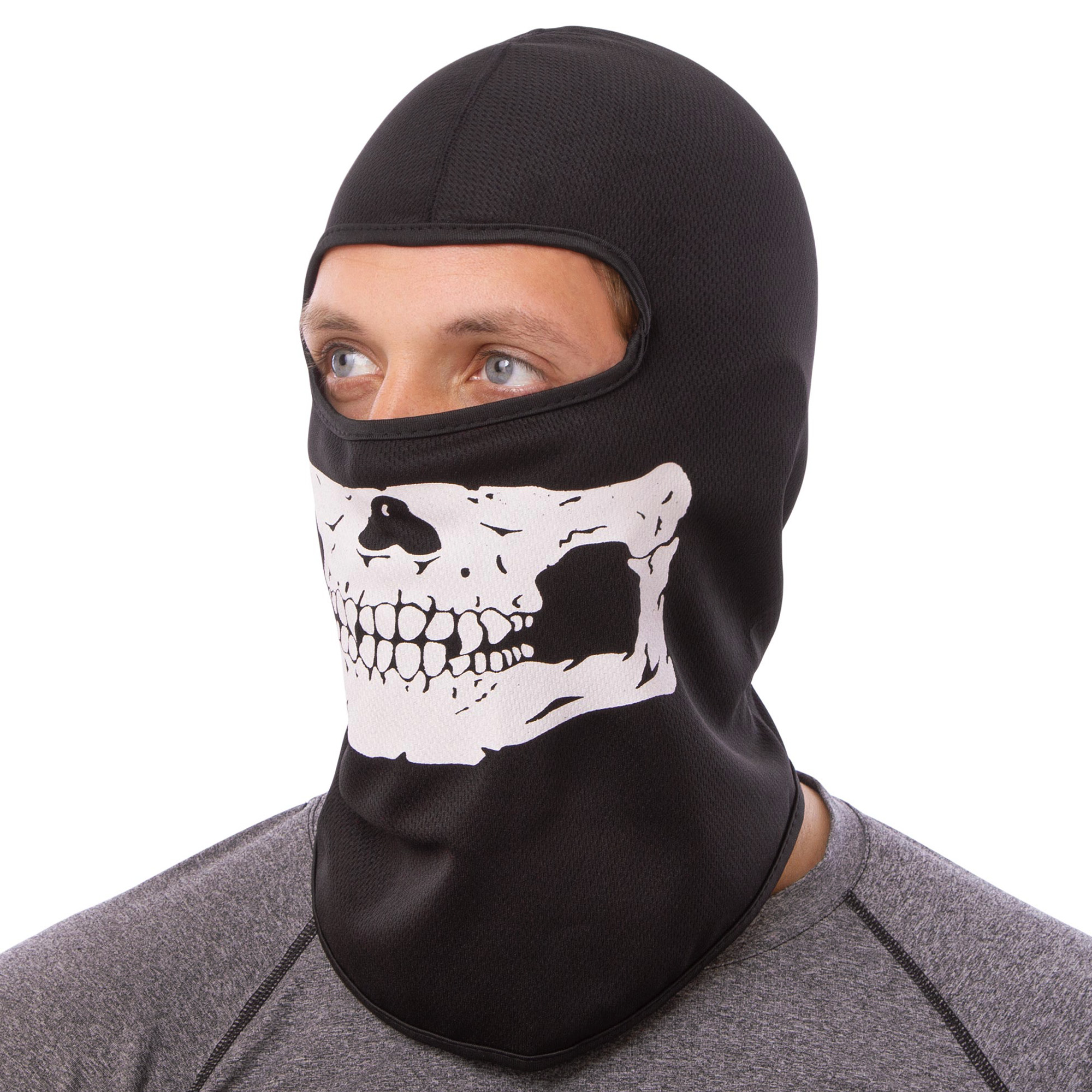 Подшлемник балаклава Zelart Скелет M-4532 One size Черный-белый (AN0270)