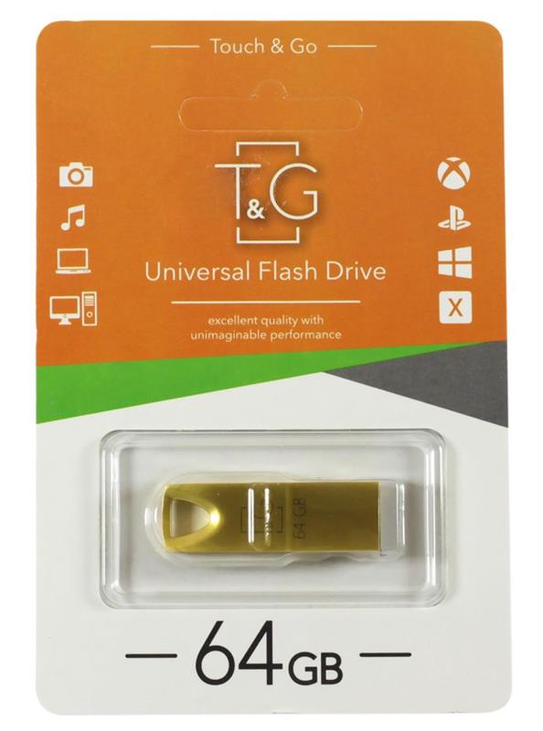 Флеш-накопитель USB 64GB T&G 117 Metal Series Gold (TG117GD-64G)