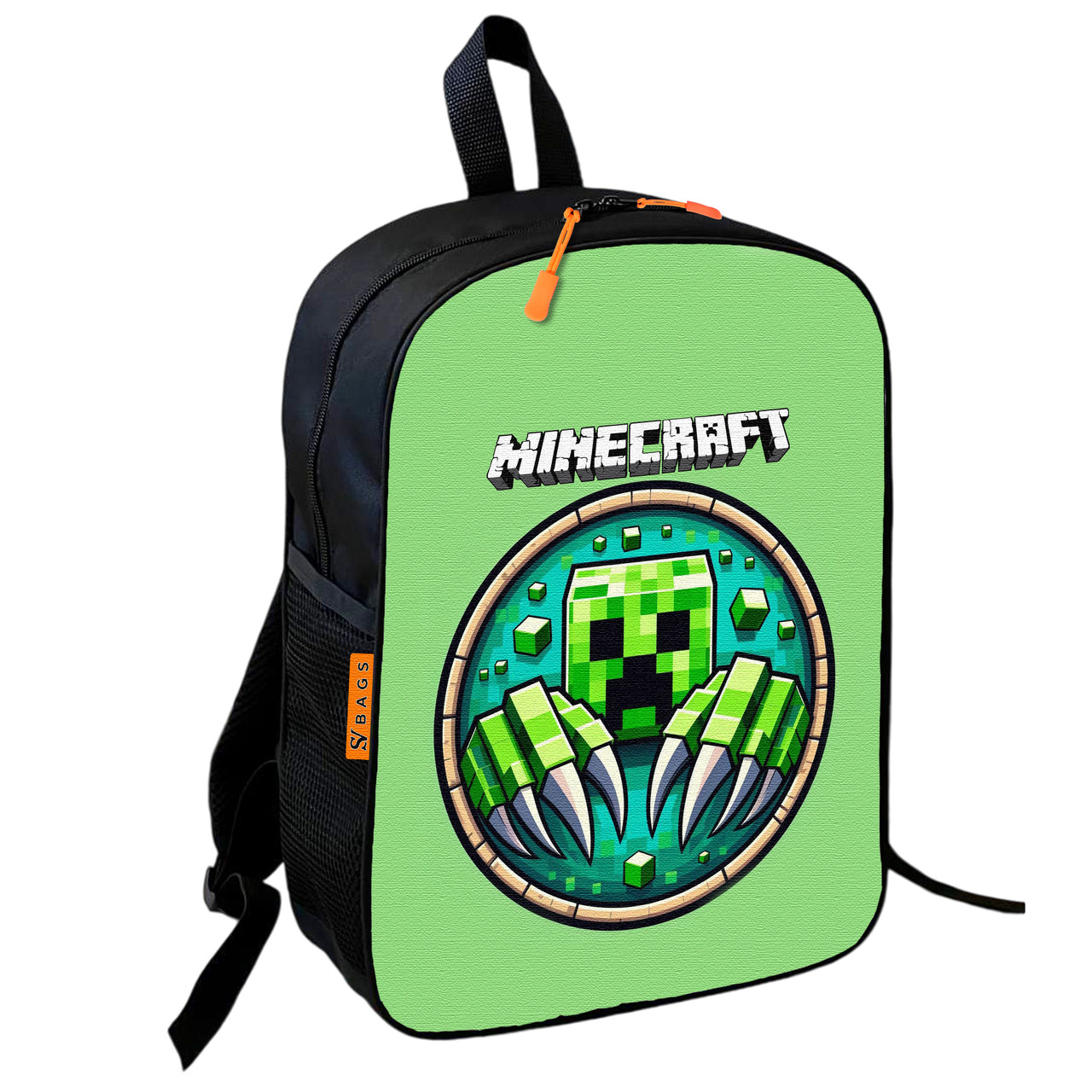 Дитячий шкільний рюкзак Minecraft Крипер 36х27х13 см, водонепроникний — арт. 2386322499