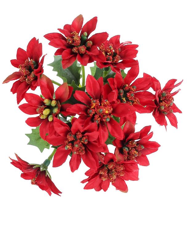 Декоративный цветок BonaDi Пуансеттия 8 шт 18 см Красный (709-323)