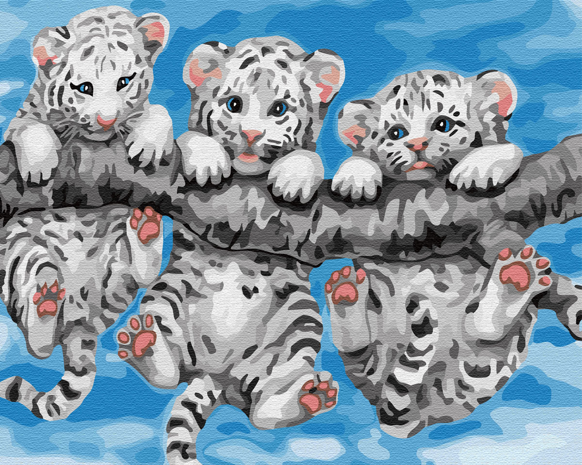 Картина за номерами BrushMe "Маленькі тигренята" 40х50 см GX29308