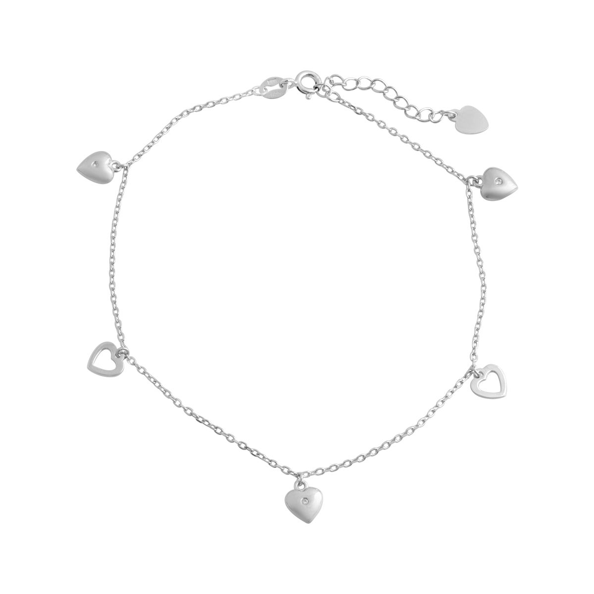 Срібний браслет з фіанітами (2079392) 23-26 см