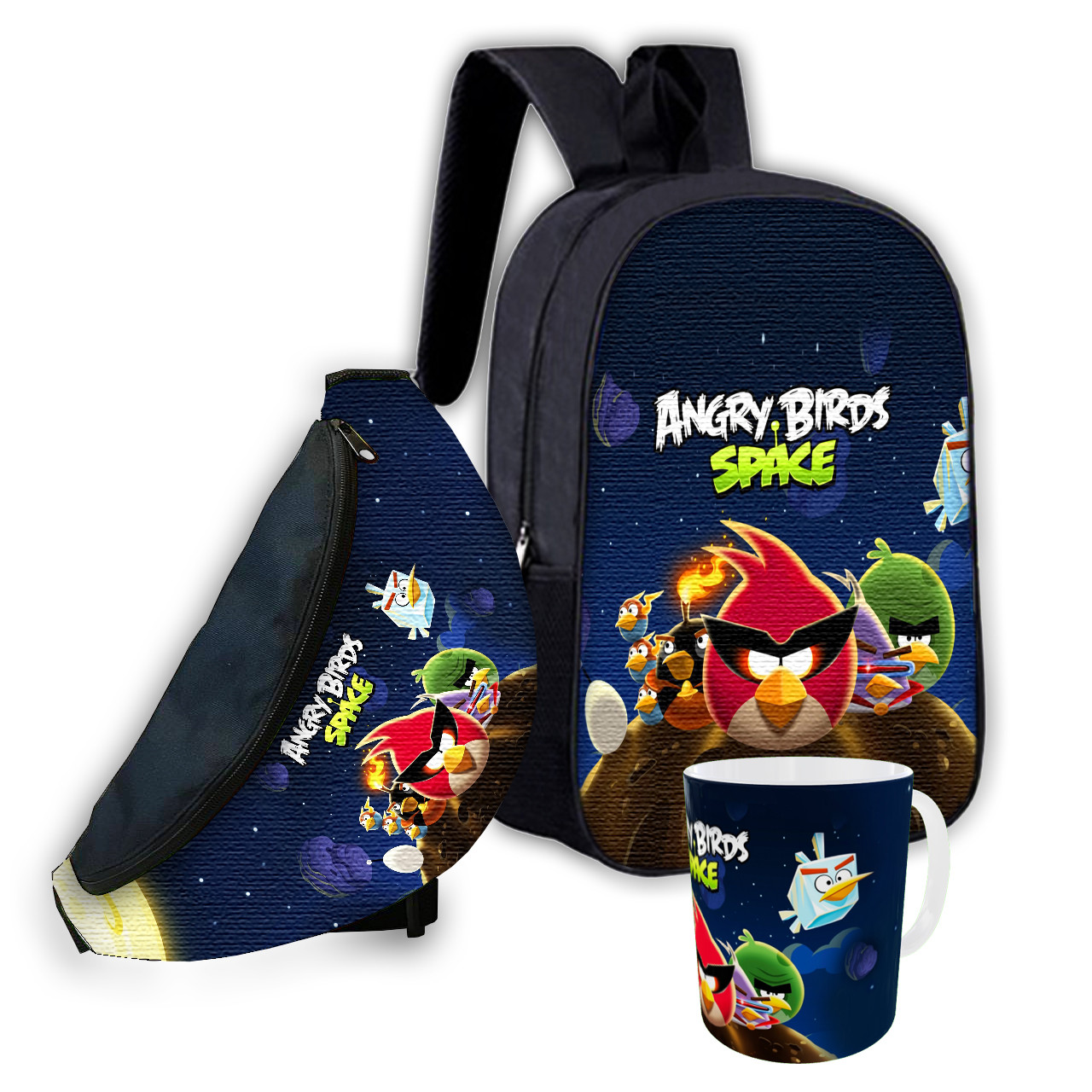 Дитячий набір Angry Birds (Енгрі Бердс): рюкзак, сумка на пояс, кухоль 330 мл