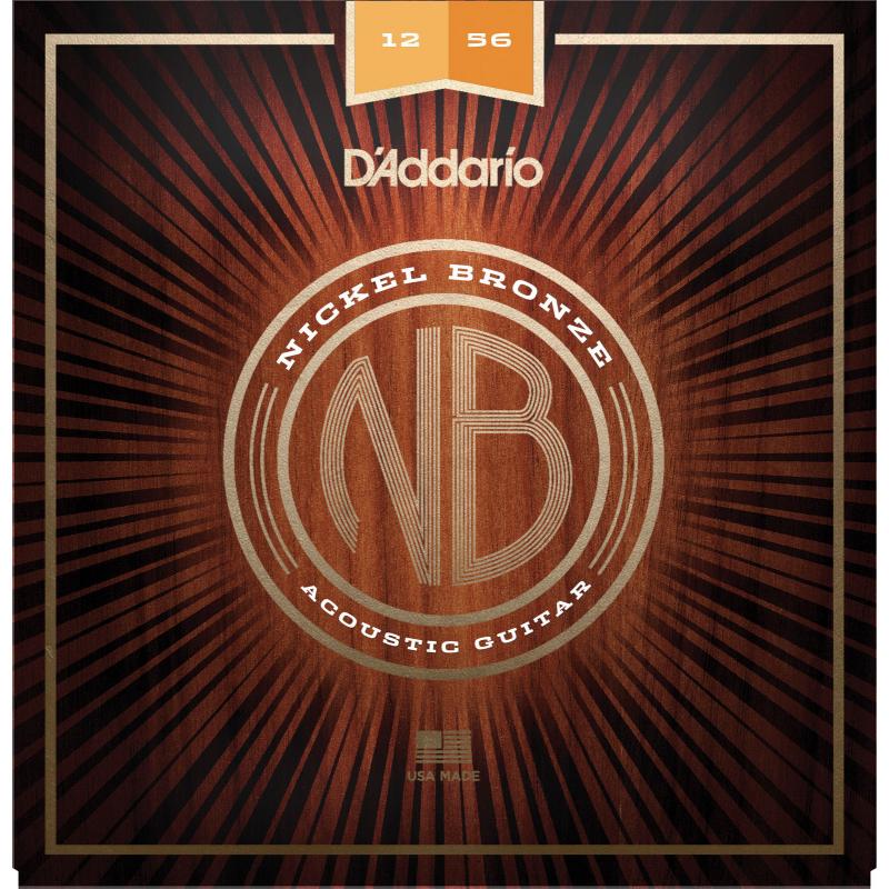 Струны для акустической гитары D'Addario NB1256 Nickel Bronze Light Medium Acoustic Guitar Strings 12/56