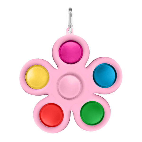 Антистрес Іграшка Trend-Box Симпл Дімпл Рожева Квітка з карабіном - 6 пухирець