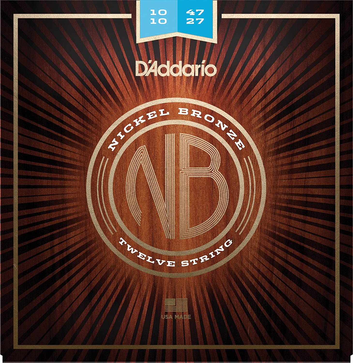 Струни для акустичної гітари D'Addario NB1047-12 Nickel Bronze Light Acoustic Guitar Strings 10/47