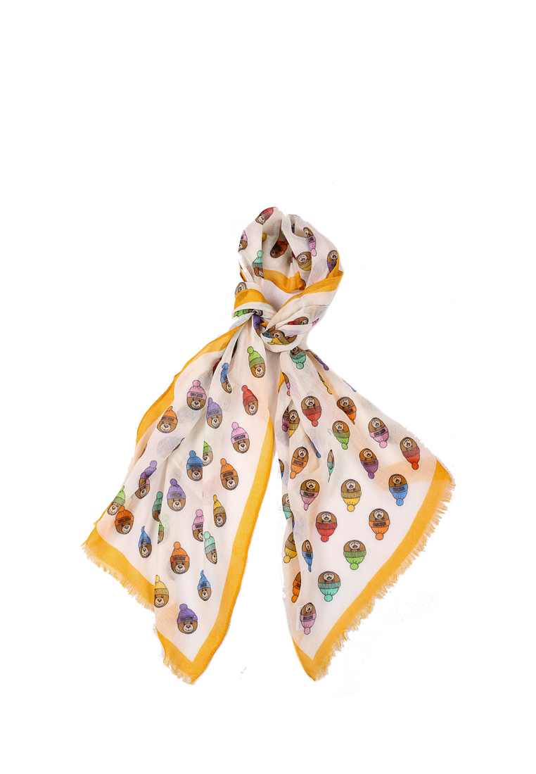 Жіночий шарф Moschino 3317 Біло-жовтогарячий (2900056540018)