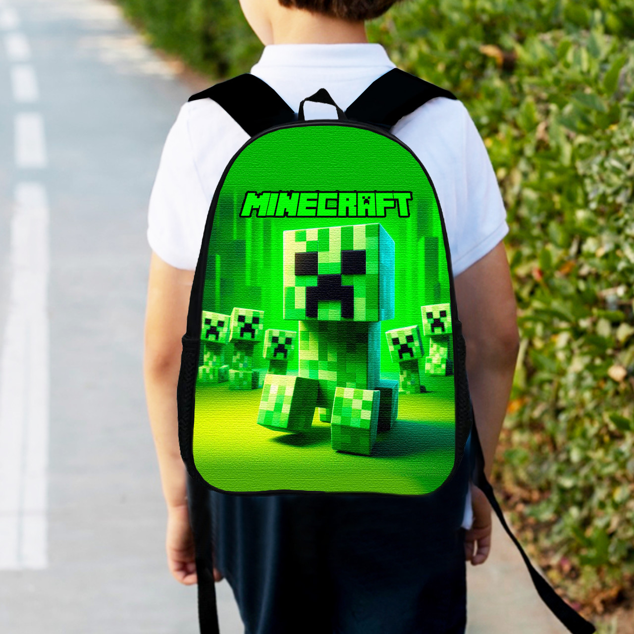 Дитячий рюкзак Minecraft Кріпер 34×27×13 см, водонепроникний — арт. 2342422816