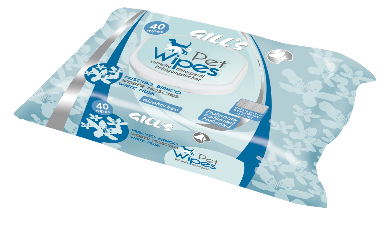 Серветки гігієнічні для тварин Croci Gill's White Musk 40 шт (8023222166745)