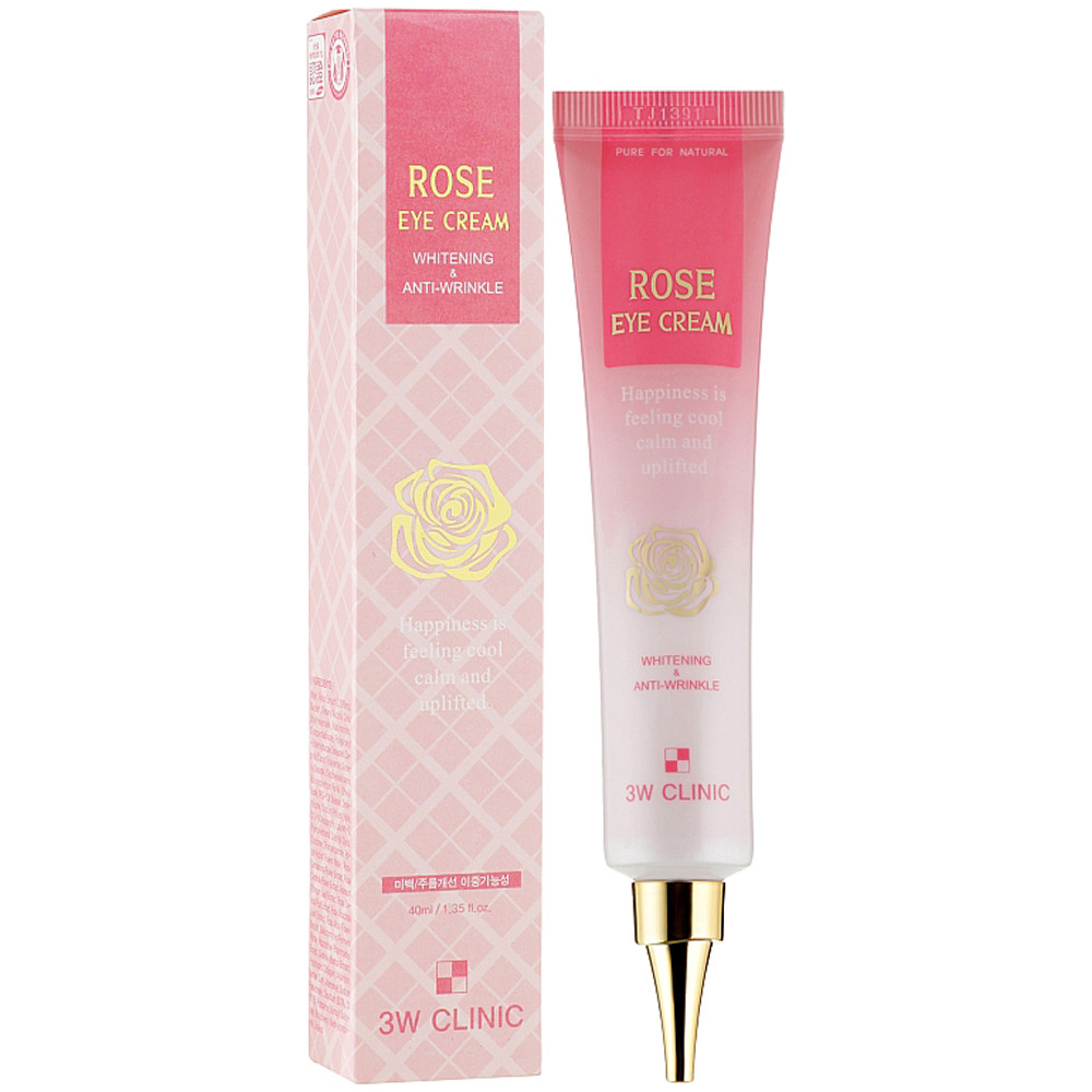 Крем для шкіри навколо очей з екстрактом троянди та рожевою водою Rose Eye Cream 3W Clinic 40 мл (8809469776257)