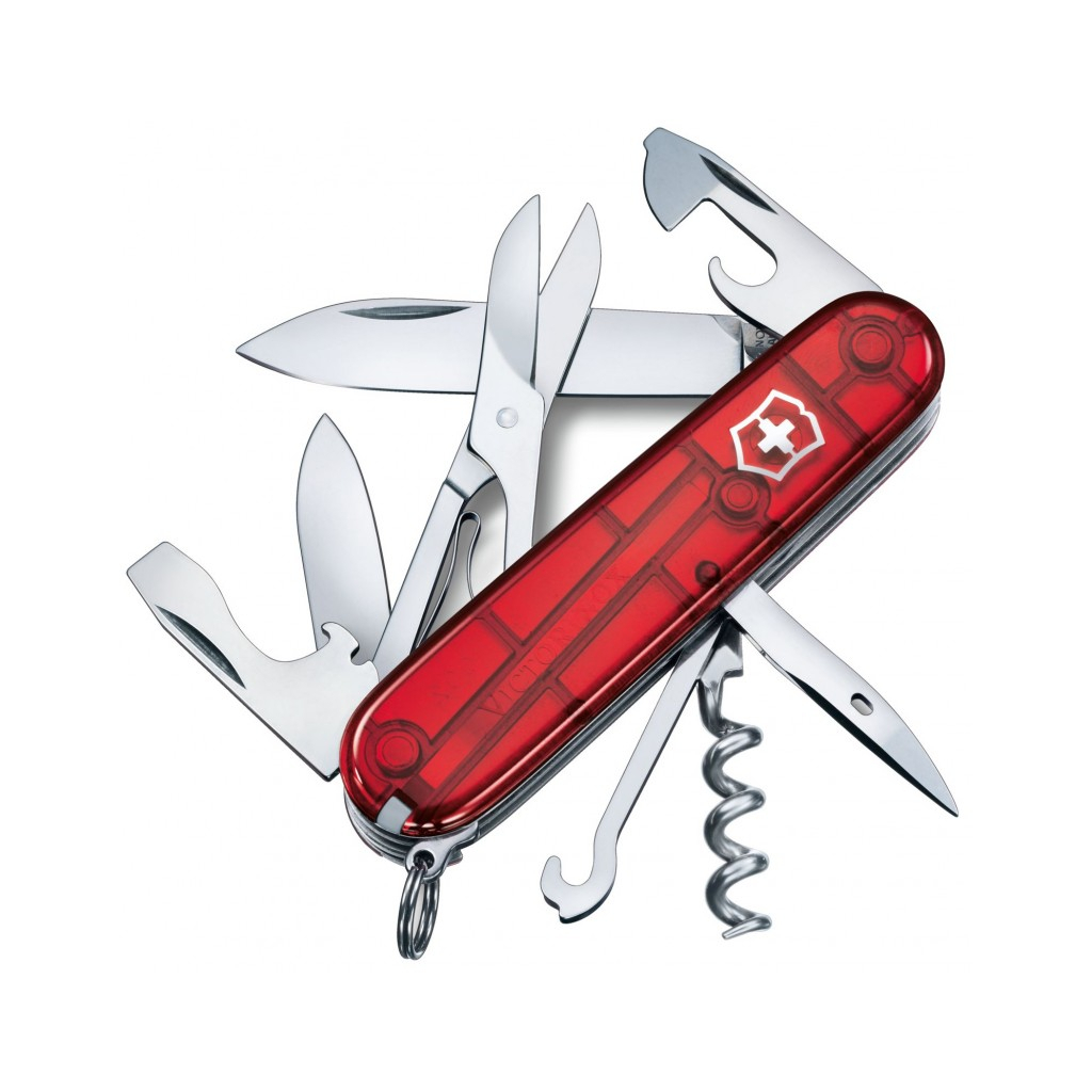 Ніж Victorinox Climber Transparent Червоний (1049-Vx13703.T)