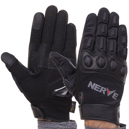 Мотоперчатки із закритими пальцями та протектором KQ1056 Nerve M Чорний (07459002)