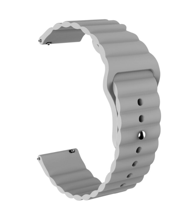 Ремешок BeWatch 20мм силиконовый для часов универсальный Wave Серый (1010707)