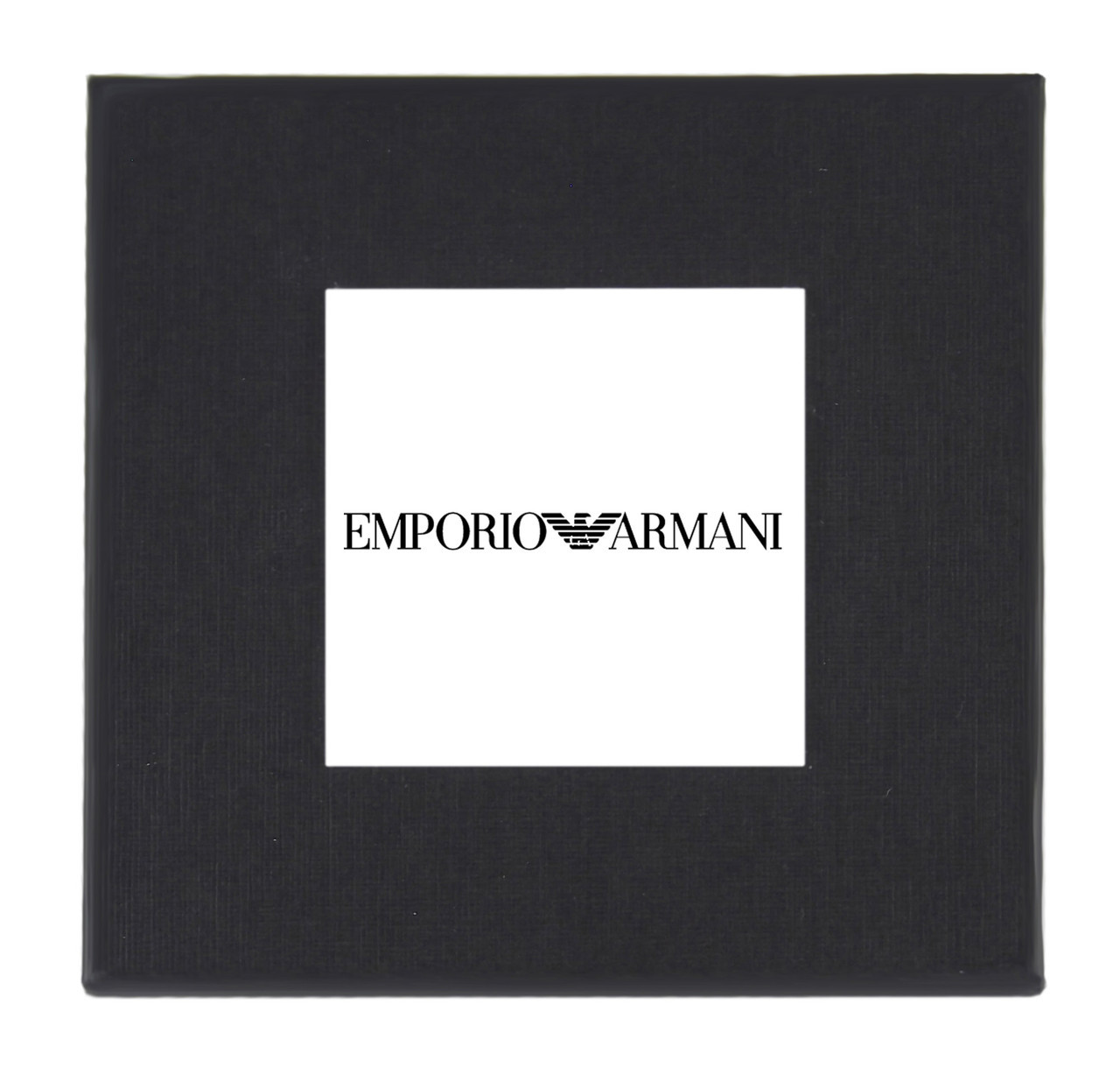 Подарункова упаковка - коробка для годинника Emporio Armani чорний з білим (IBW108-6)