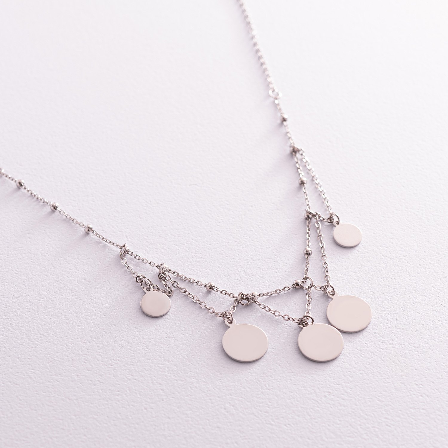 Серебряное колье с монетками 18701 Оникс 45