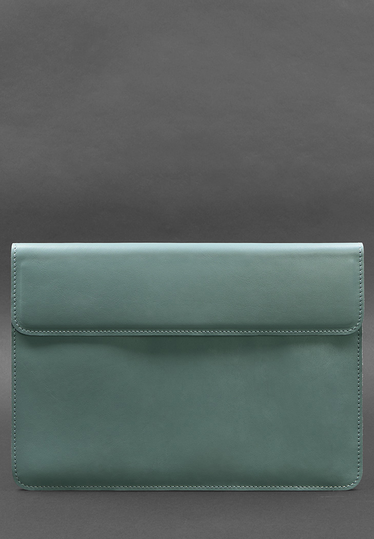 Кожаный чехол-конверт на магнитах для ноутбука Универсальный Бирюзовый BlankNote