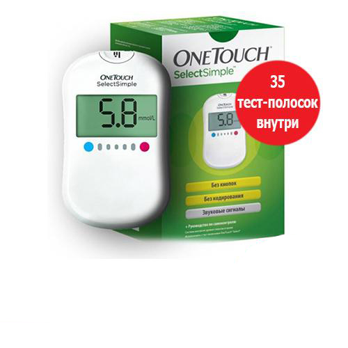 Глюкометр One Touch Select Simple з 35 тест-смужками в комплекті (LifeScan, США) (MM00244)