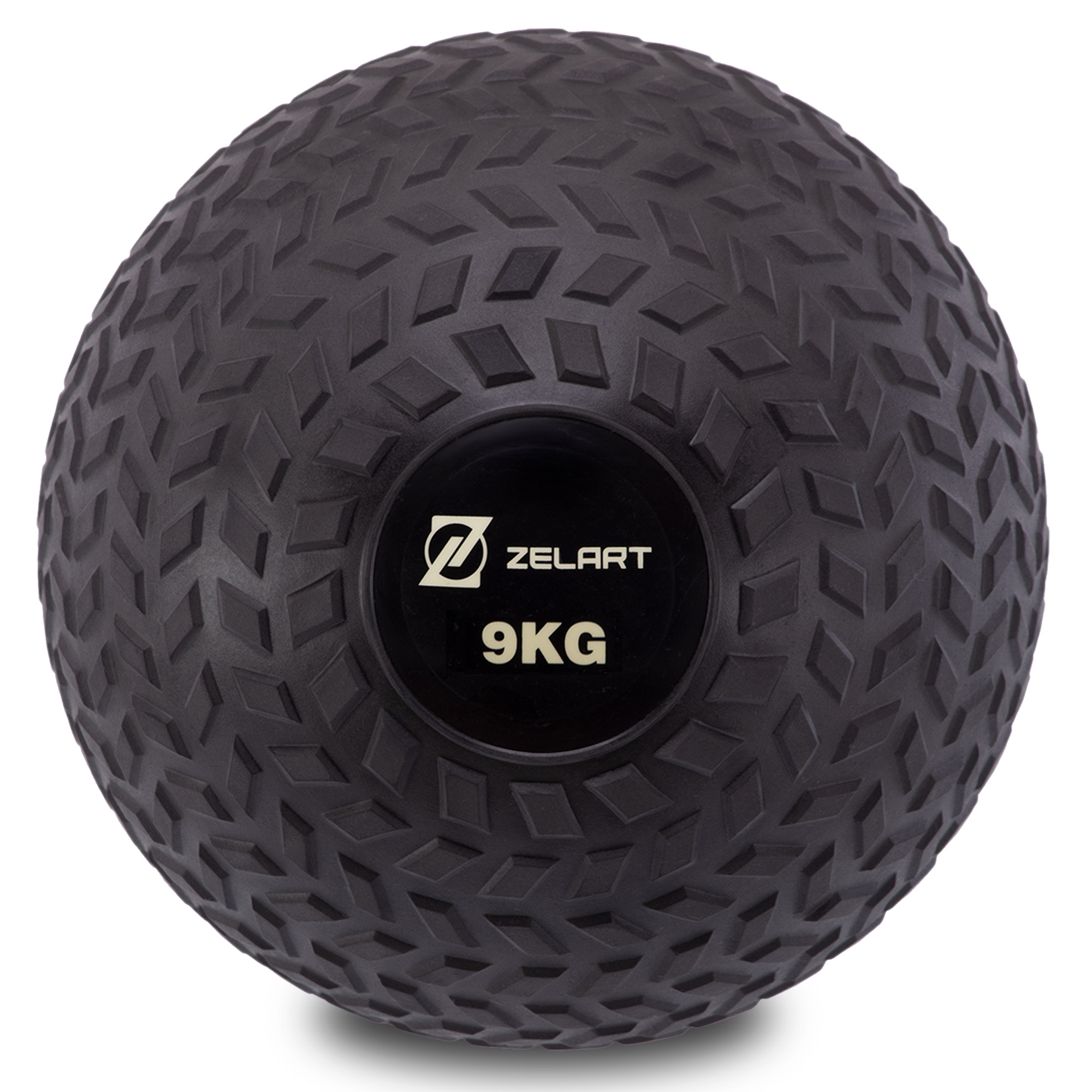 Мяч набивной слэмбол для кроссфита рифленый Record SLAM BALL FI-7474-9 9кг черный