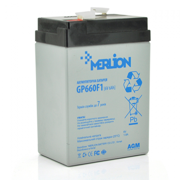 Аккумуляторная батарея Merlion AGM GP660F1 6V 6Ah