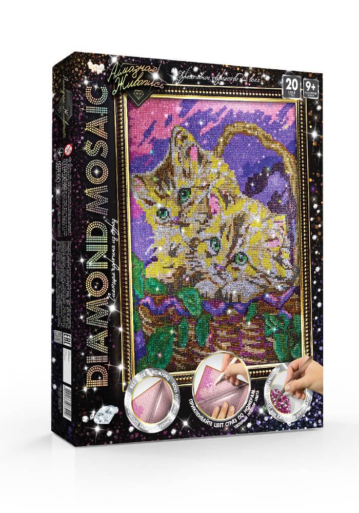 Набір для творчості діамантовий живопис Danko Toys Diamond Mosaic Кошенята (DTCB002)
