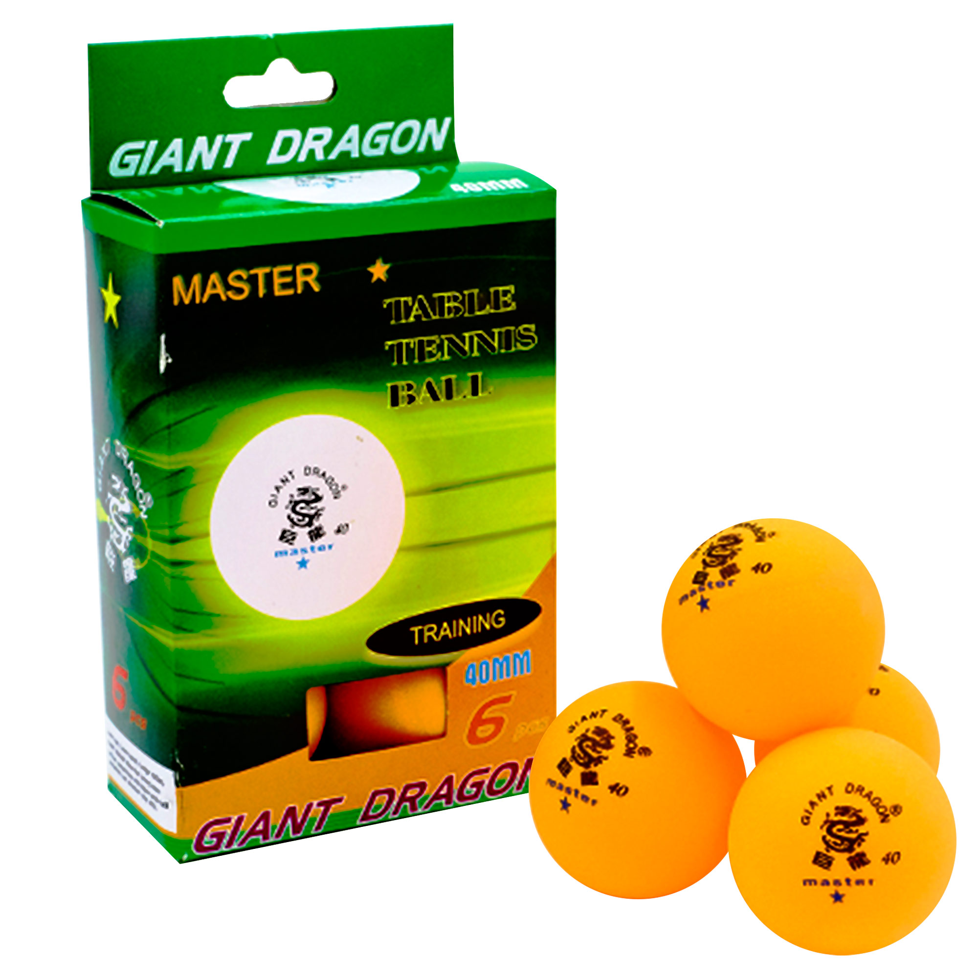 Набір м'ячів для настільного тенісу planeta-sport 6 штук GIANT DRAGON MASTER 1* MT-5693