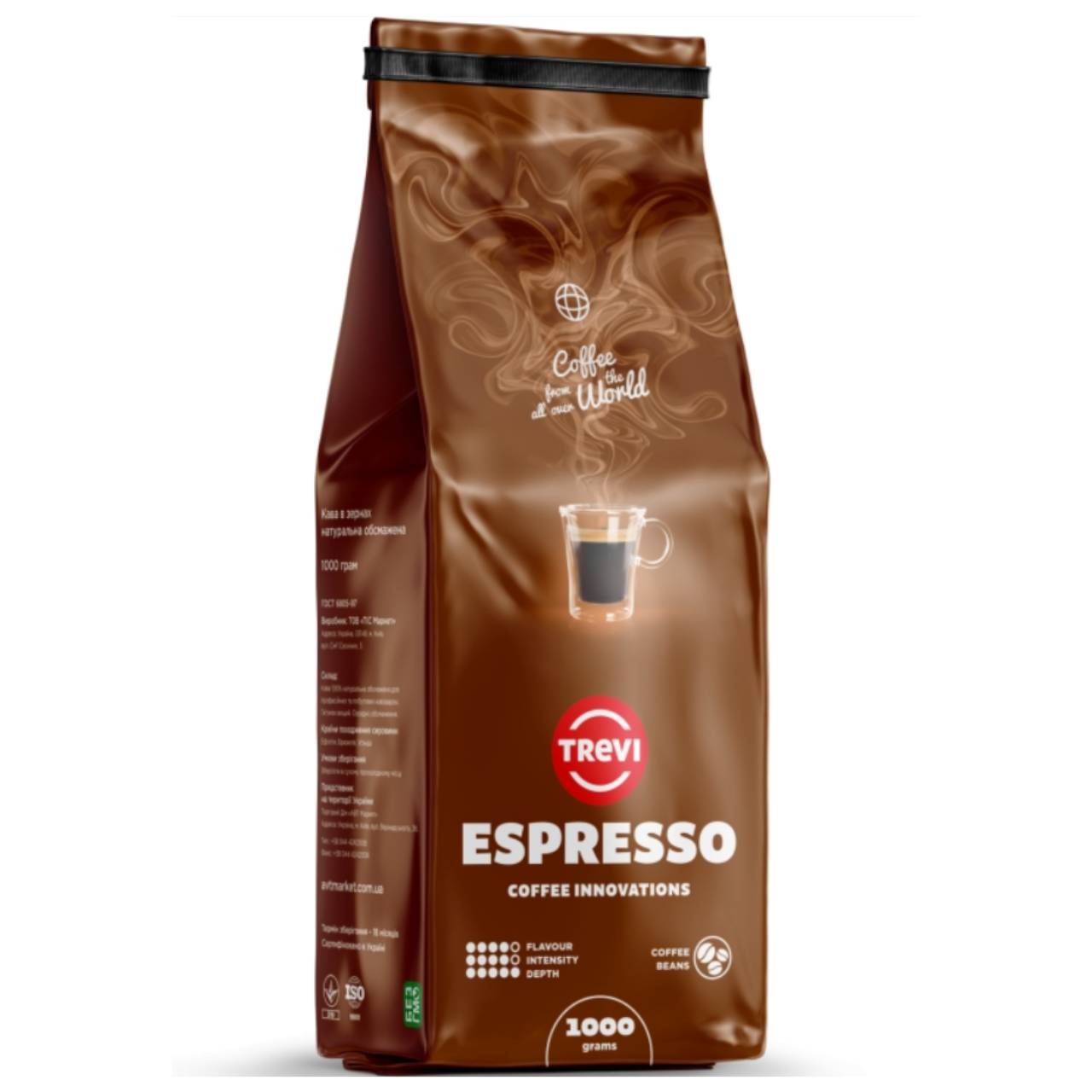 Кофе в зернах Купаж Trevi Espresso 60% Арабика 40% Робуста 1 кг