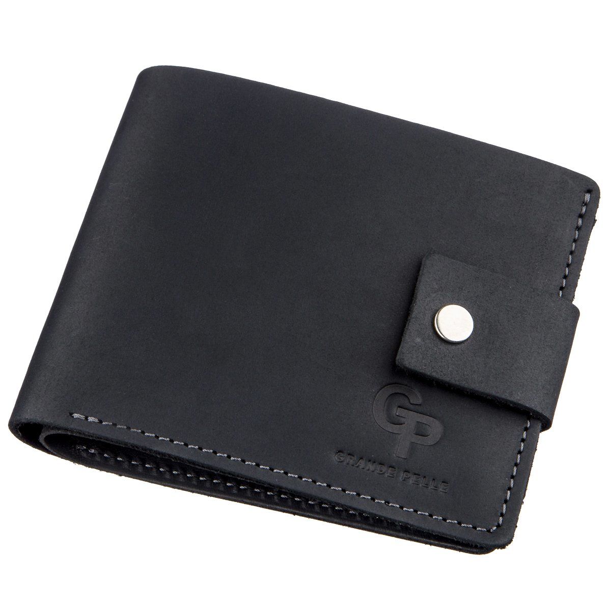Мужское портмоне в винтажном стиле GRANDE PELLE 11228 Черное