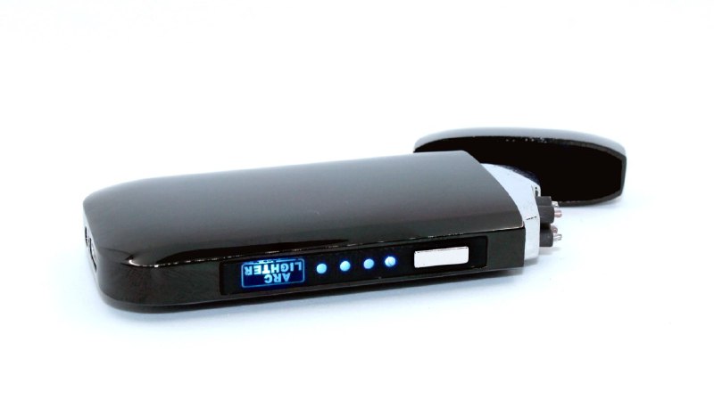 Плазменная электроимпульсная USB-зажигалка на две дуги ZGP3- 5412 Black (200853)