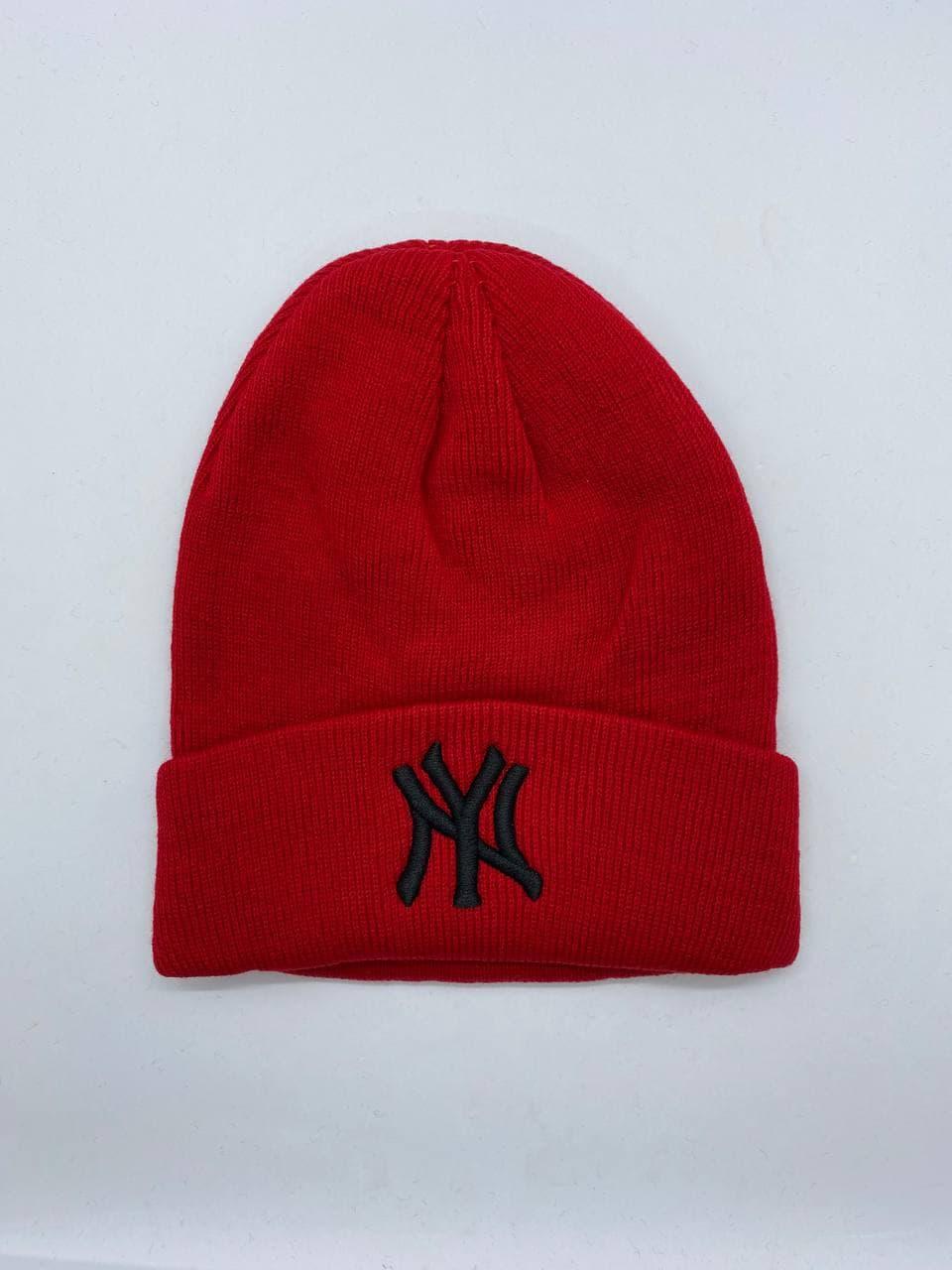 Шапка Jsstore New York Yankees NY MLB One size Красная с Черным Лого