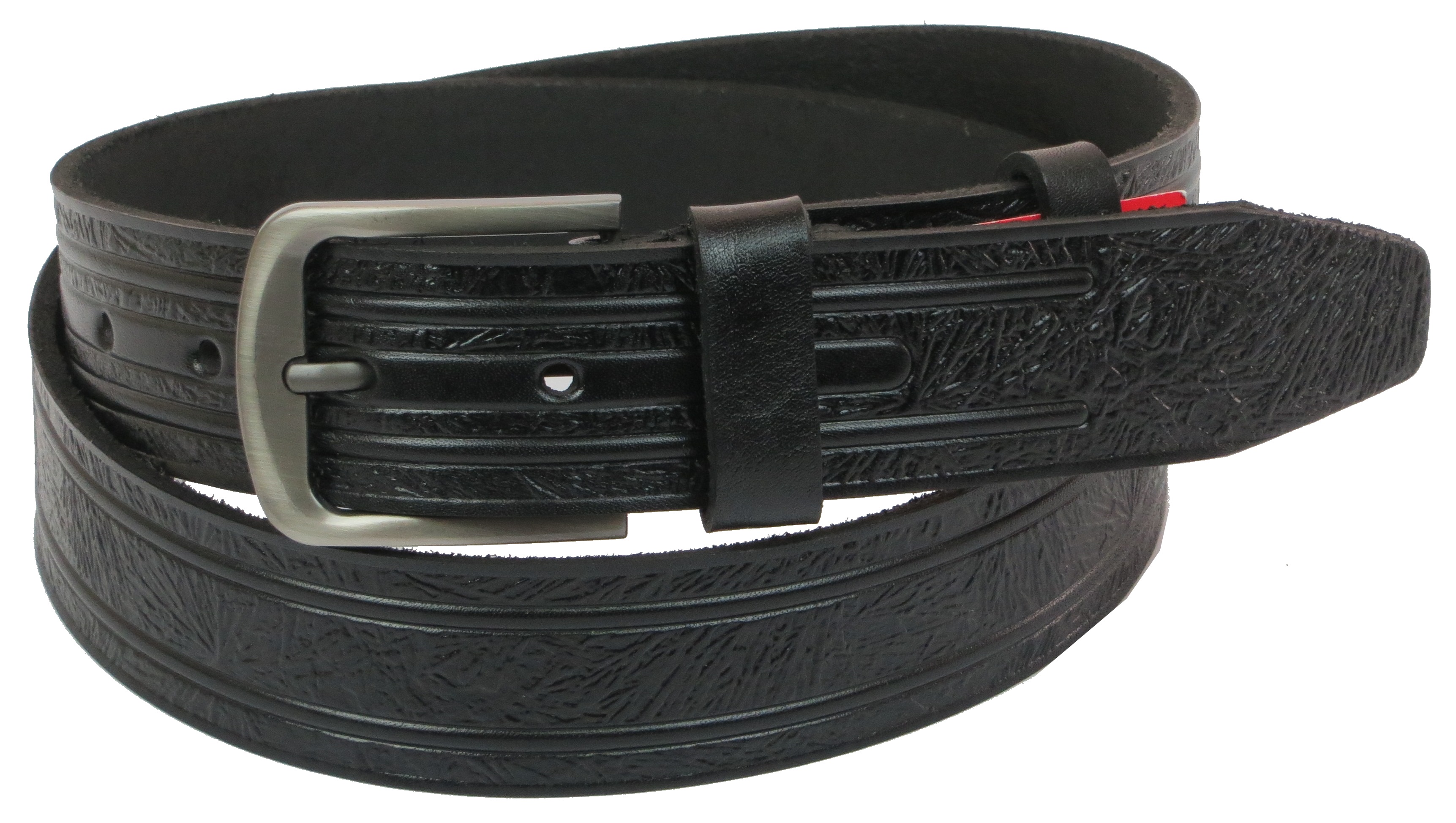Кожаный ремень Skipper 110-130 x 3.8 см Черный (1142-38)