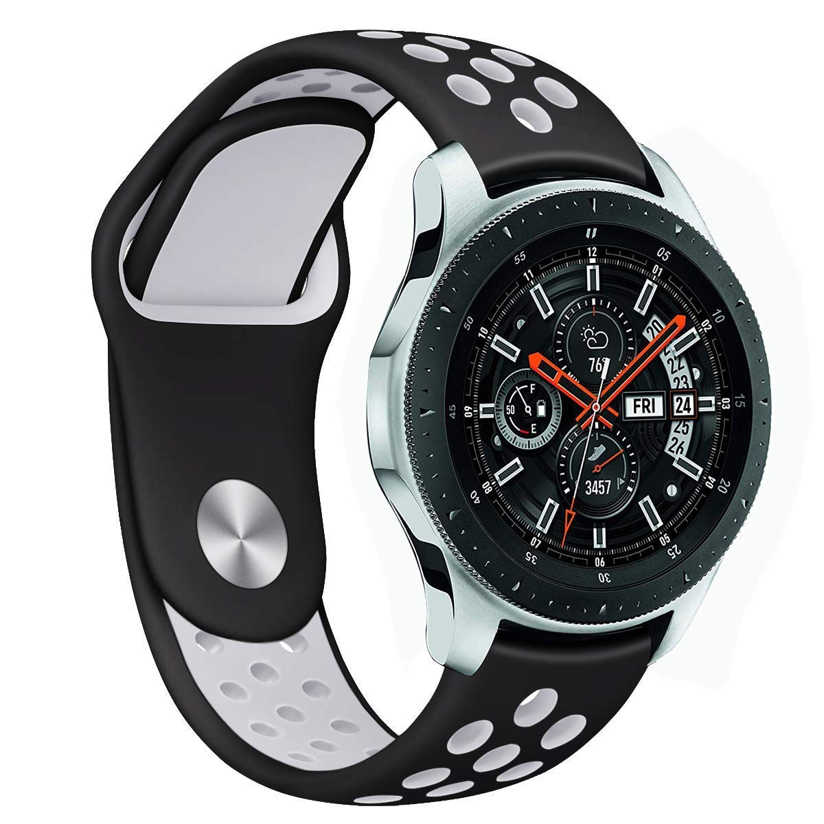 Ремінець силіконовий BeWatch для смарт-годинника Samsung Galaxy Watch 46mm Чорно-Білий (1020112)