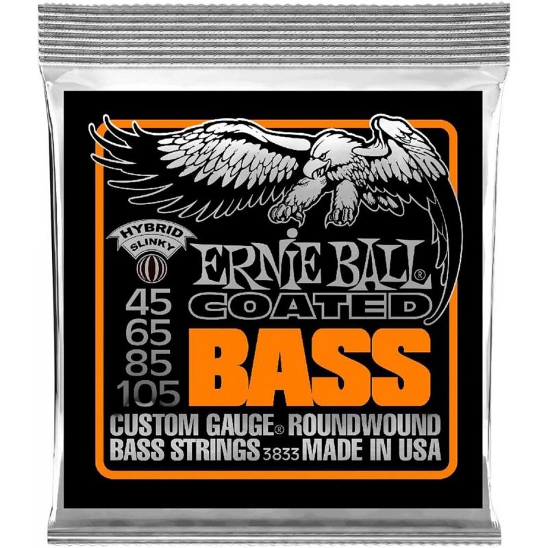 Струны для бас-гитары Ernie Ball 3833 Coated Hybrid Slinky Bass 4-Strings 45/105