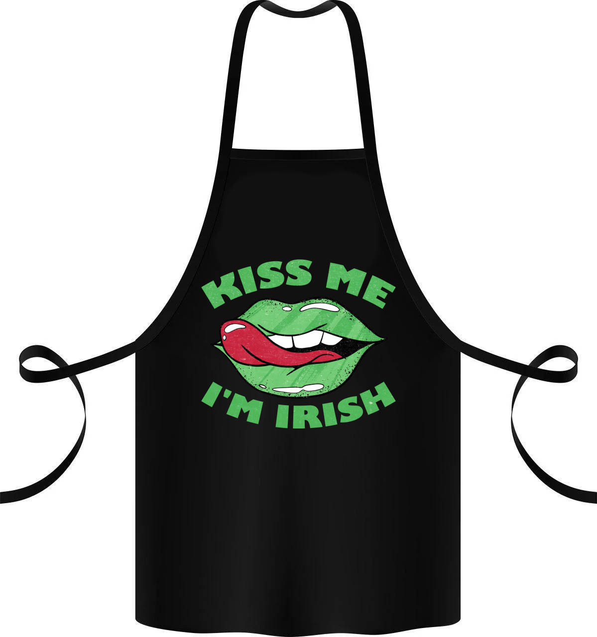 Фартук с принтом Кавун Kiss me I'm irish 68 см Черный