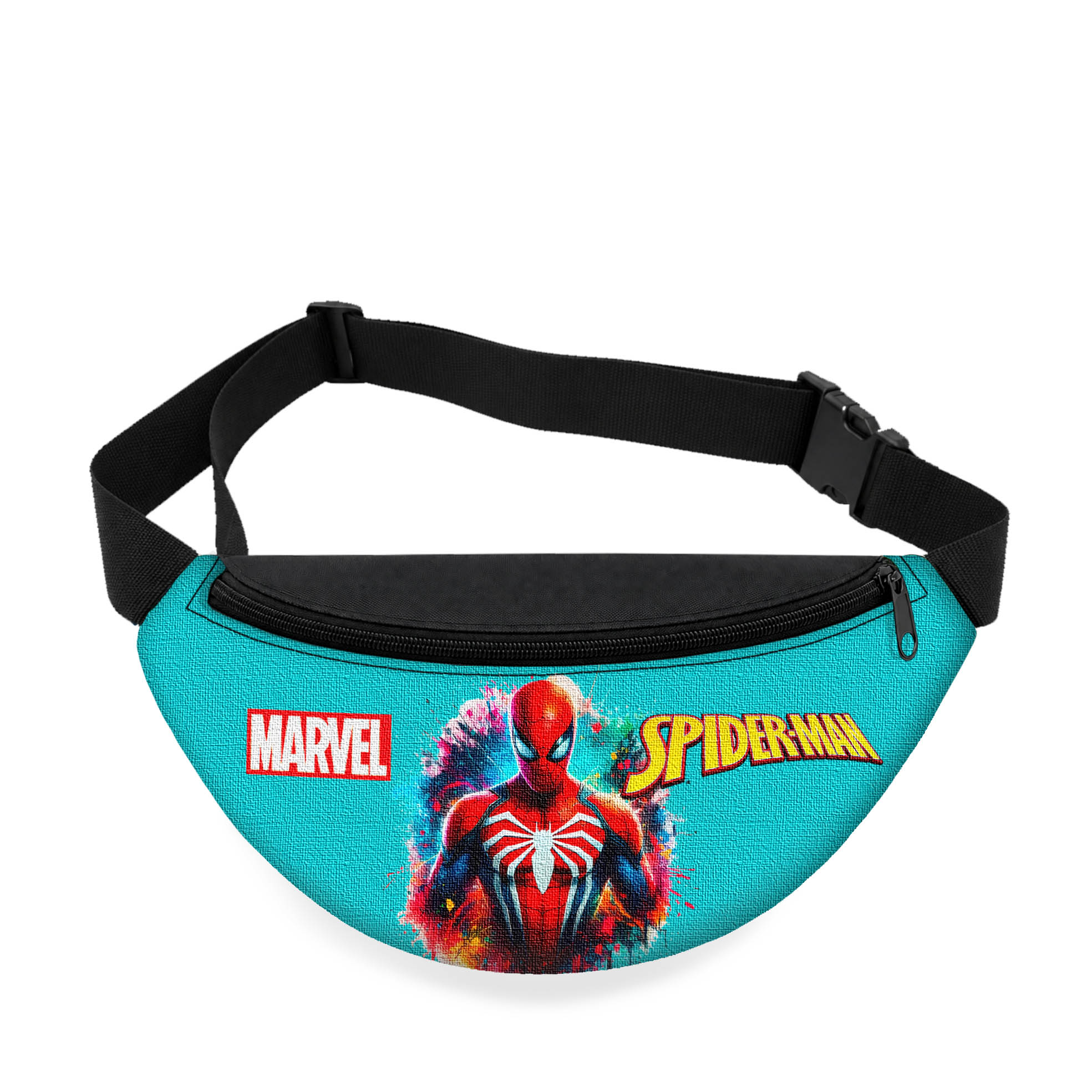 Дитяча сумка-бананка Spider-Man чорна 32x15x7.5 см, 3 відділення