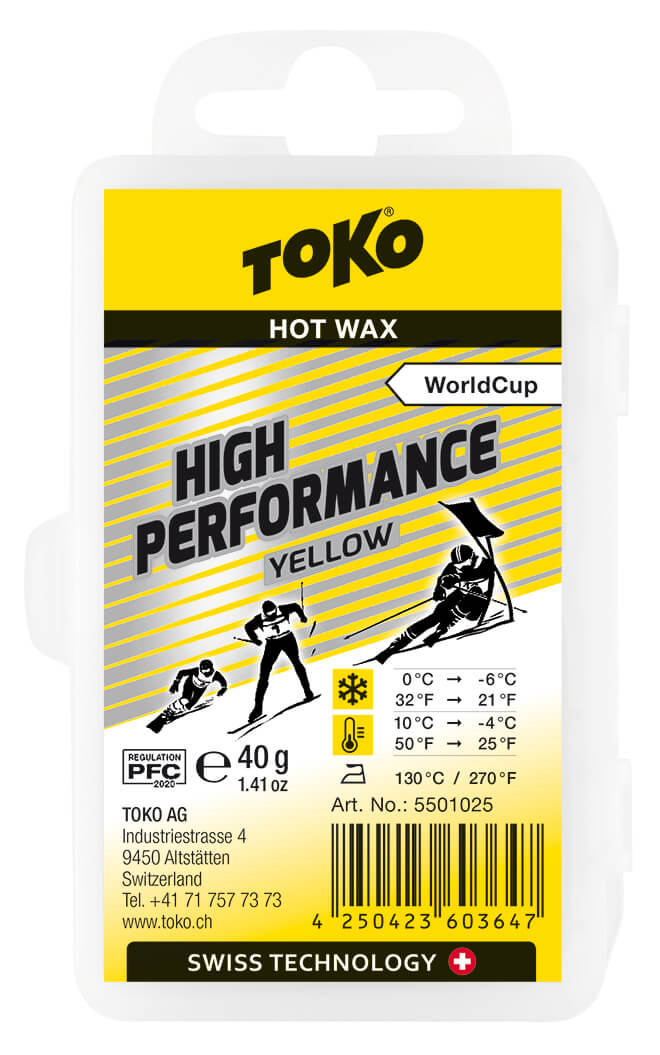 Парафин высокофторовый Toko High Performance Yellow 40 g (1052-550 1025)